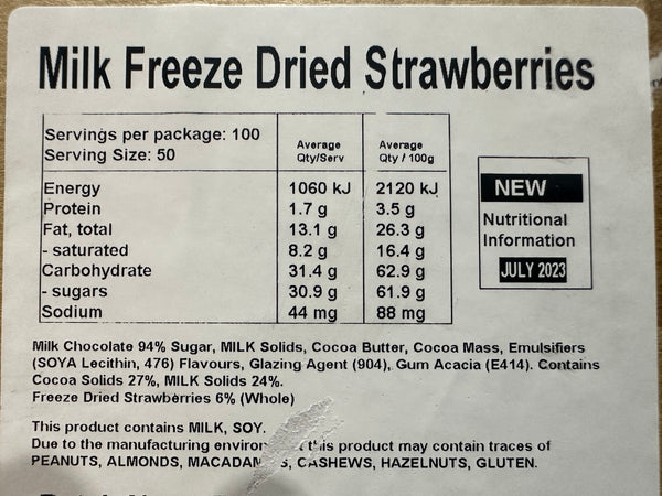 Freeze Dried Milk Choc Strawberries