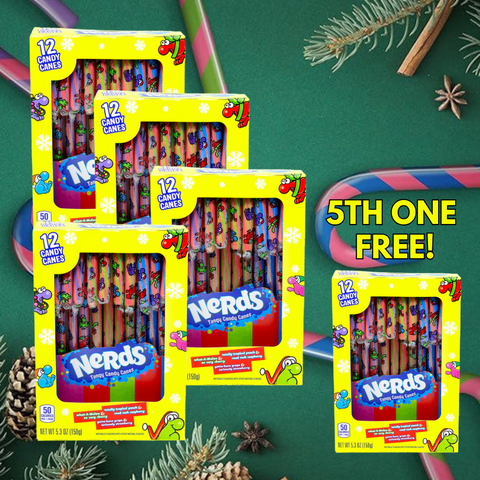 Nerds Candy Canes 5pk (Buy 4 Get 1 Free)